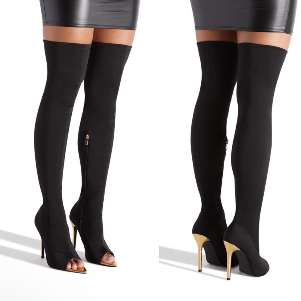 Slithering Shoe dazzle  thigh high sock boots 7